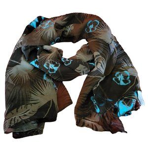 Fair Lane Brown & Teal Large Scarf